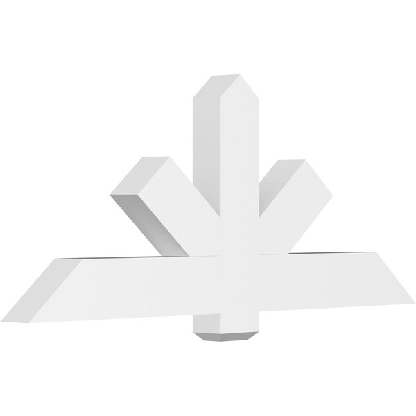 Ekena Millwork Kennewick Architectural Grade PVC Gable Bracket, 60"W x 25"H x 4"D x 6"F, 10/12 Pitch GBP060X25X0406KEN00 - main
